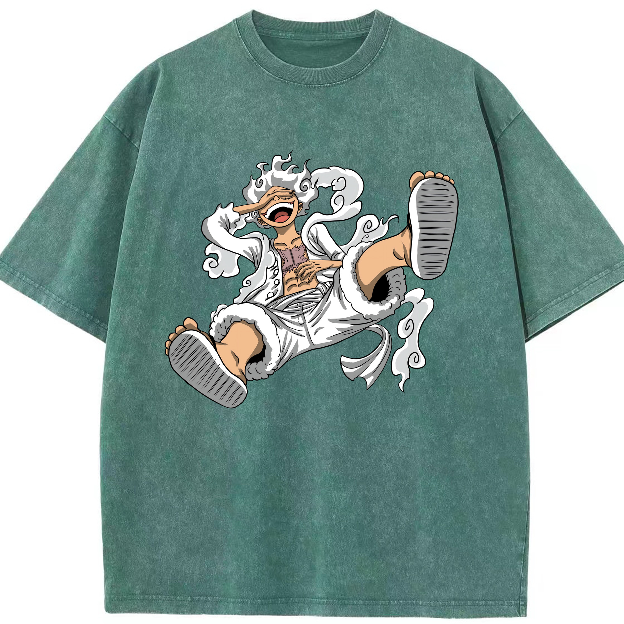 ワンピース モンキー・D・ルフィ ONE PIECE Monkey D. Luffy 綿100% ヴィンテージ風 半袖Tシャツ（フロントプリント）